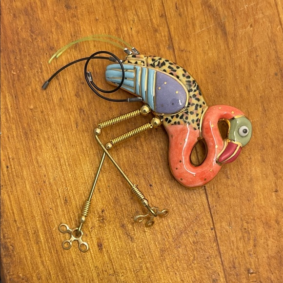 Jewelry 10 By Cynthia Chuang Flamingo Brooch - Picture 1 of 3